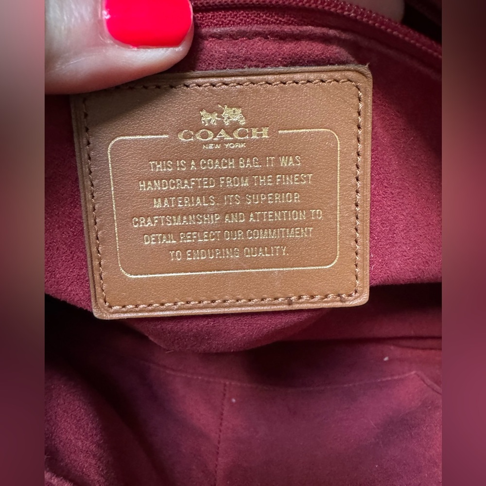 EUC Coach Sierra Satchel Oxblood Signature Debossed Patent Leather Burgundy - Picture 10 of 13